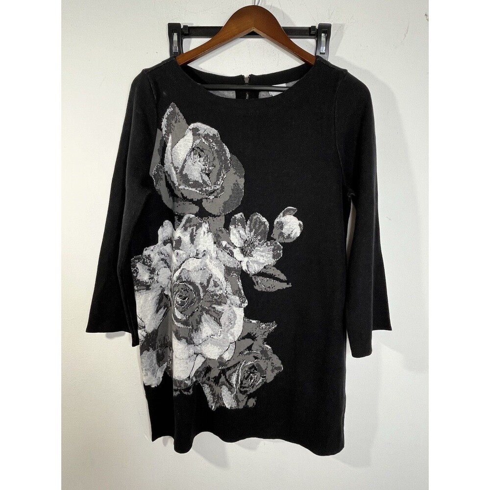 Chico's Rose Grey Scale Knitted Scoop neck Sweater Size 1 M (12)